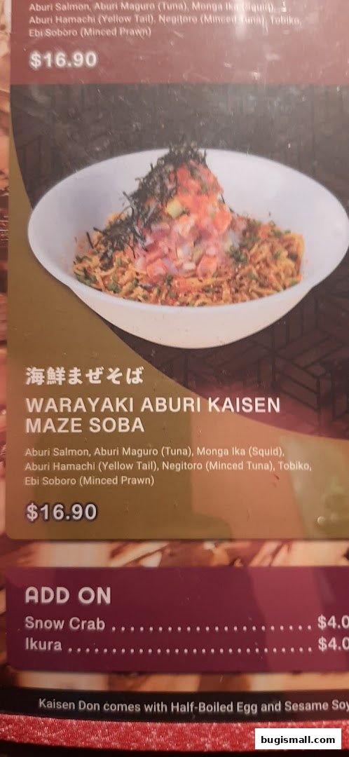Savor the Warayaki Aburi Kaisen Maze Soba!