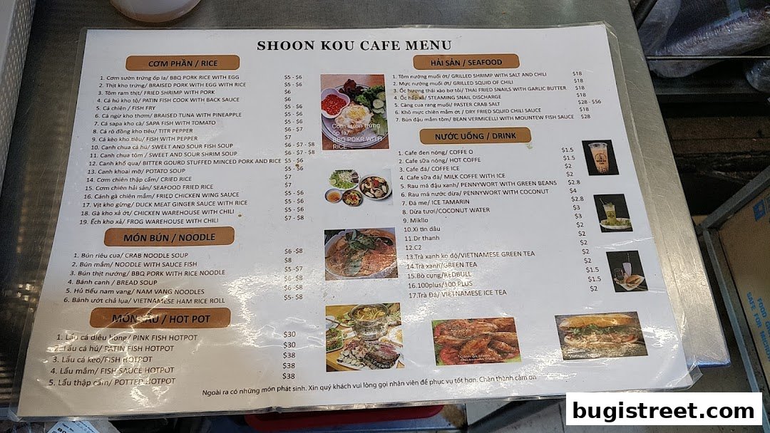 Shoon Kou Cafe Menu: Delicious Vietnamese Cuisine & Drinks