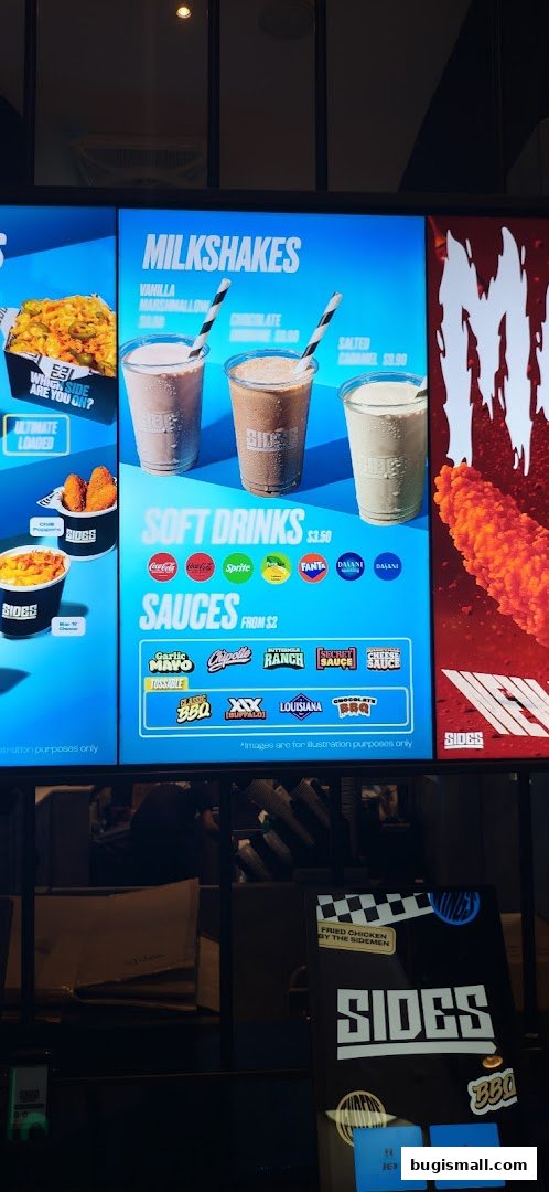 SIDES Menu: Delicious Milkshakes, Drinks & Sauces!