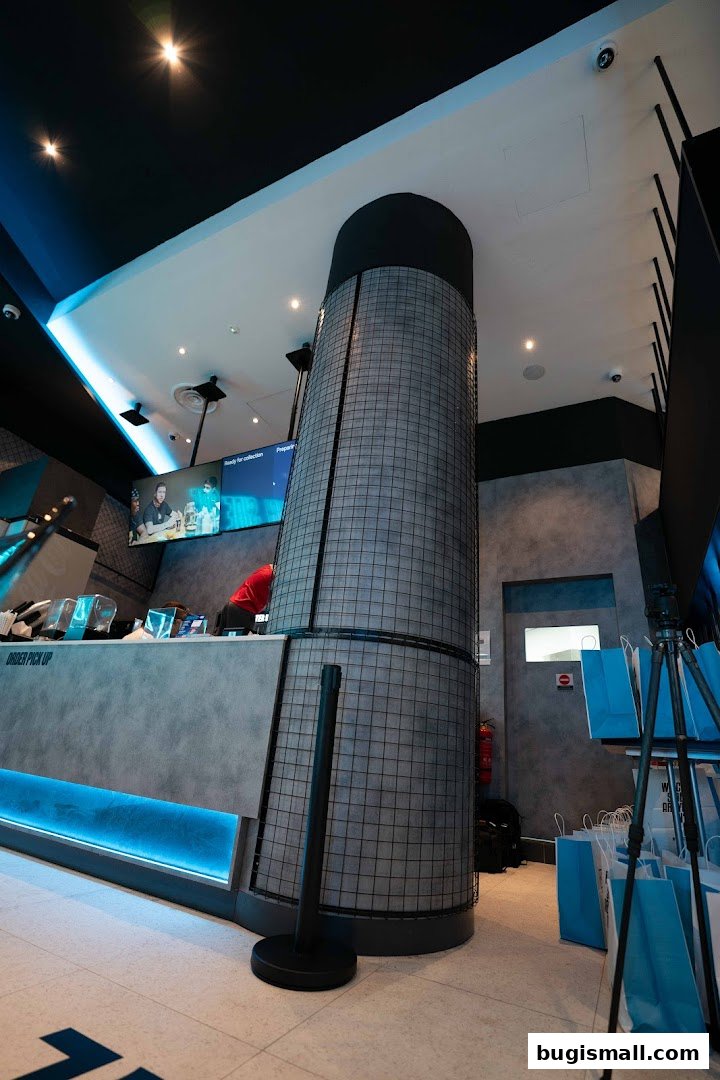 SIDES: Modern Shop Interior with Digital Displays