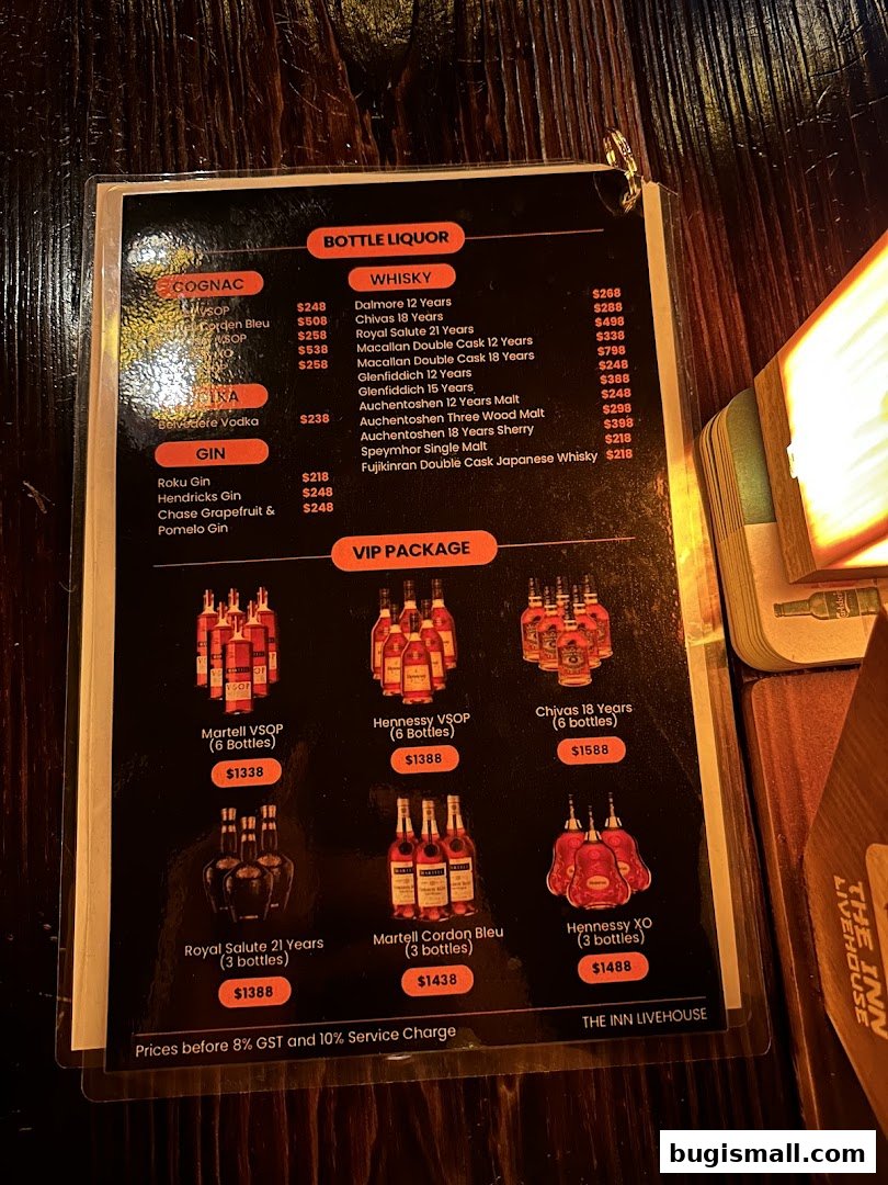 The Inn Livehouse: Premium Bottle Liquor & VIP Packages