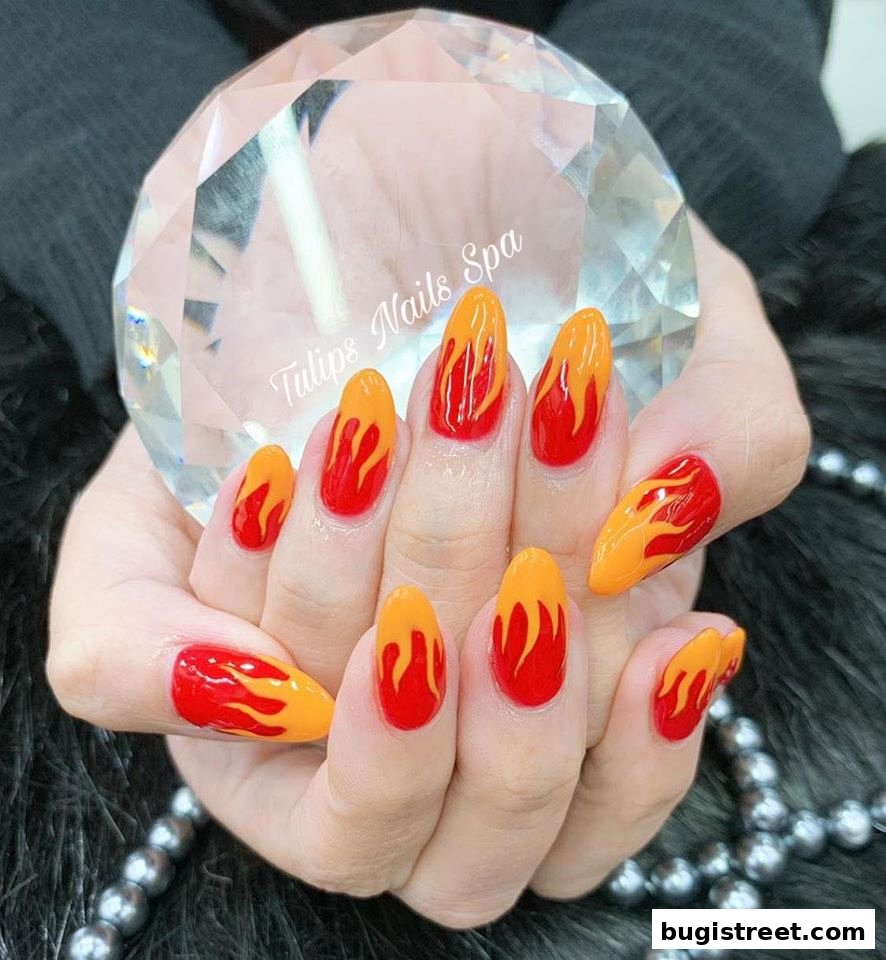 Fiery Nails by Tulips Nails Spa!