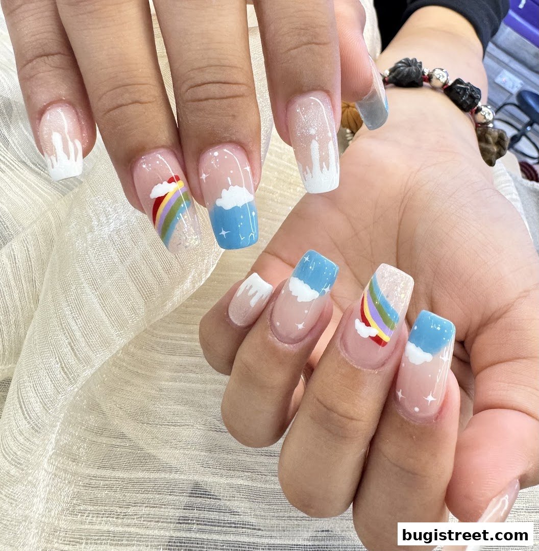 Dreamy Nails: Rainbows & Clouds by Victoria Beauty