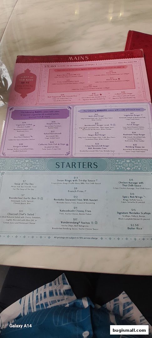 Explore Wanderlost Lounge's Delicious Menu